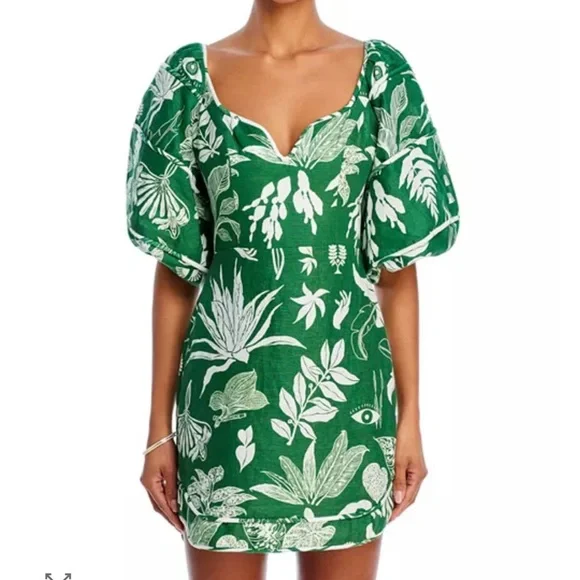 🆕 Farm Rio Forest Soul Linen Mini Dress - Picture 7 of 11